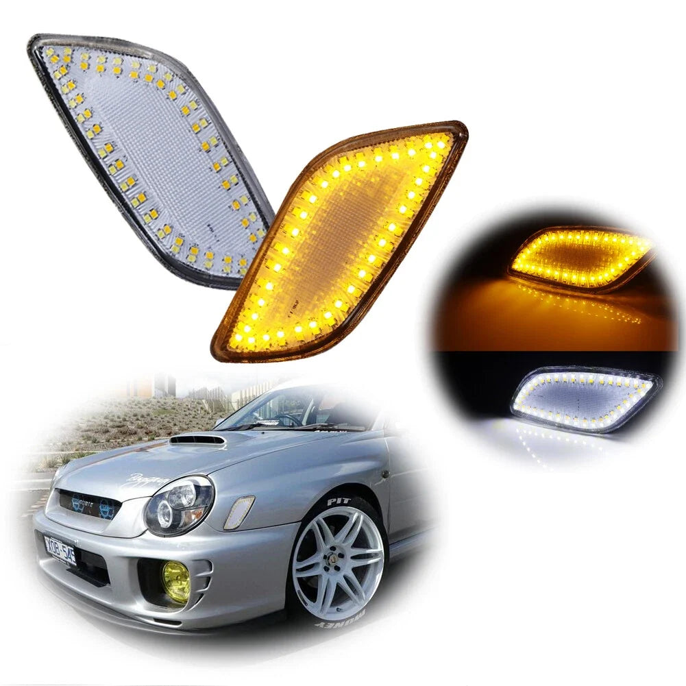 Clear Lens Switchback Amber with White Front Corner Lights for Subaru Impreza (2002–2003)