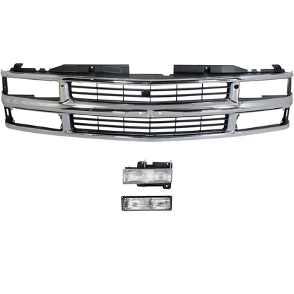 Grille Kit for Chevrolet K1500 C1500 Suburban (1994–1999) - Driver Side Headlight