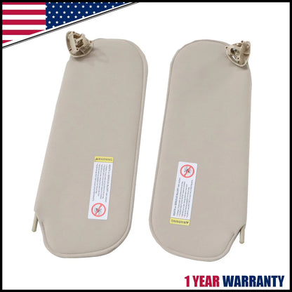 Pair of Beige Sun Visors for GMC Chevy Savana Express 2003-2019