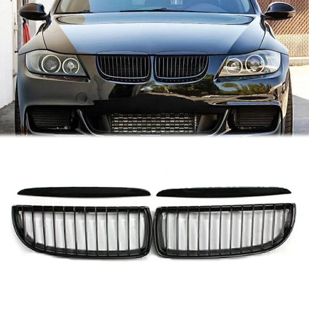 Black Glossy Front Grilles for 2005-2008 BMW E90 Sedan/Wagon
