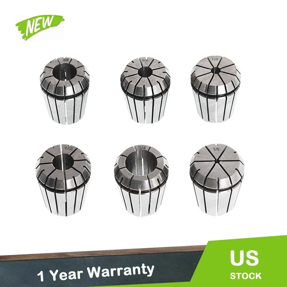 6-Piece ER32 Spring Collets for CNC Milling Lathe (1/2''-5/8'')