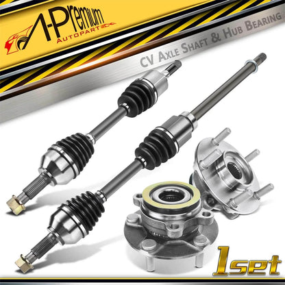 Set of 4 Wheel Hub Bearings & CV Axle Shaft Assembly for Nissan Rogue