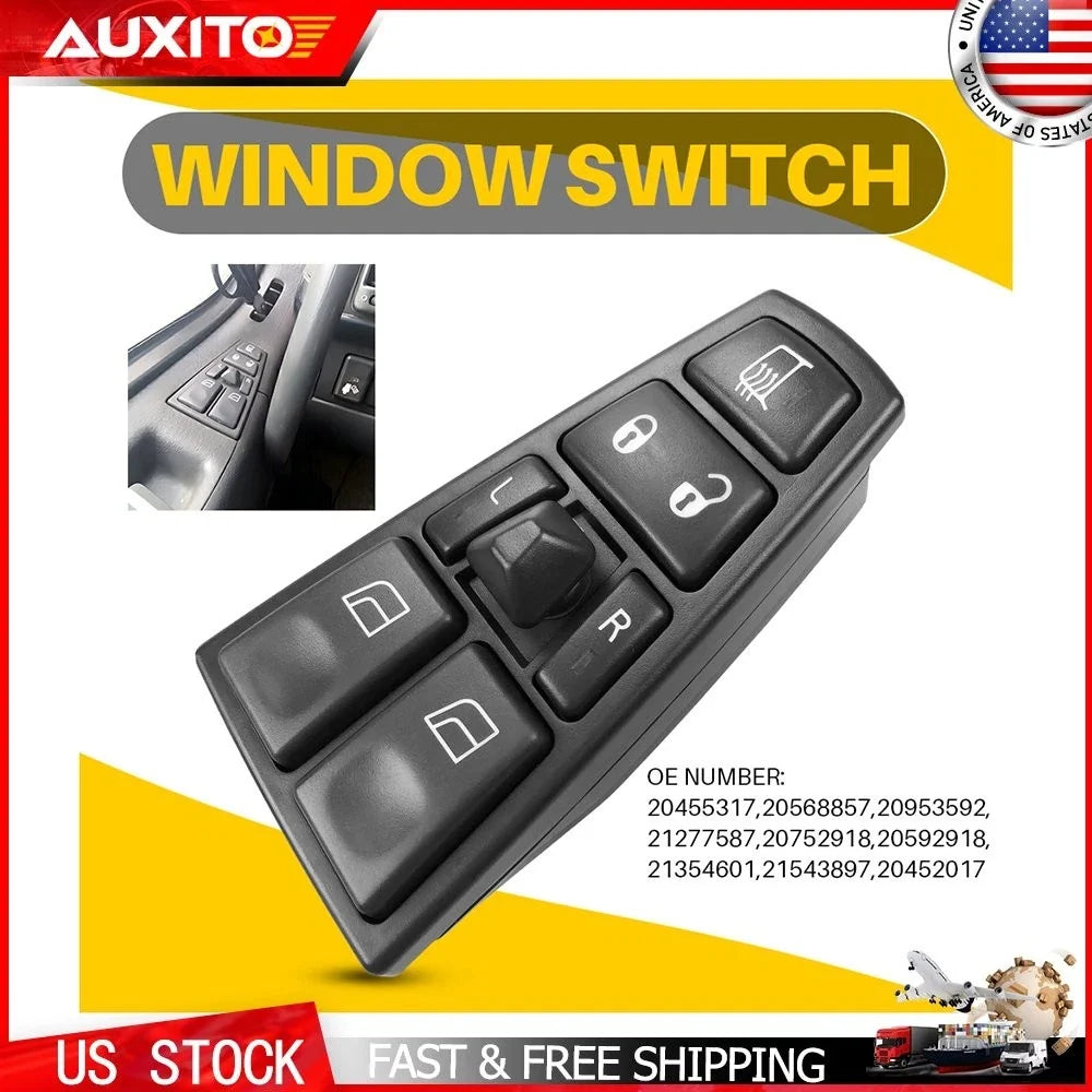 Front Left Window Switch for Volvo VHD VN VNL VNM Trucks 2004-2015