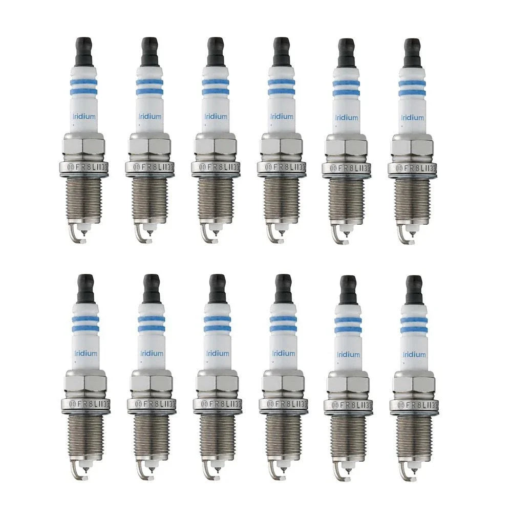 Set of 12 Bosch Double Iridium Spark Plugs for BMW E31 (1990–1994)