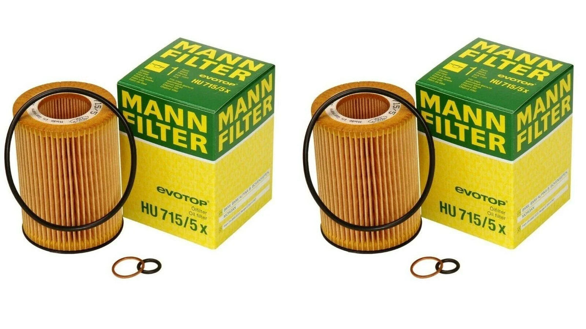 2X OEM Mann Motor Engine Oil Filters for BMW E53 E60 E63 E64 E65 E66
