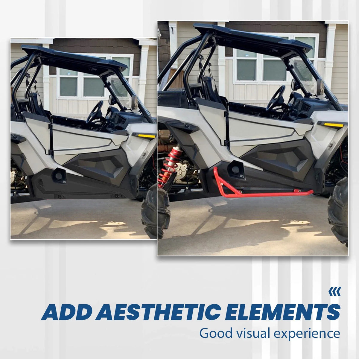 RED Nerf Bars Side Steps for Polaris RZR XP 900 1000 (2014–2022)