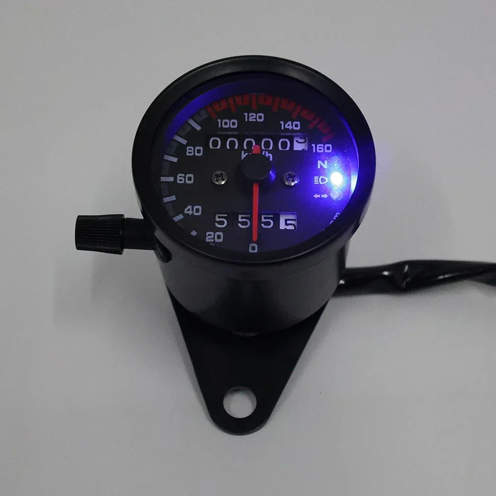 Motorcycle Mini Speedometer Odometer Gauge with Indicator Light 12V