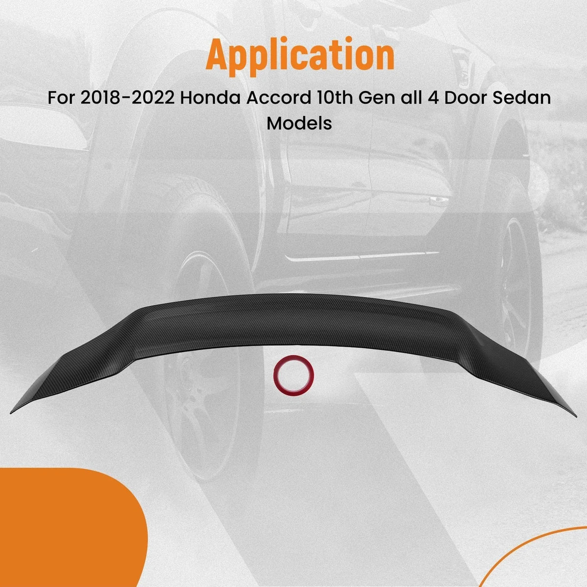 Rear Trunk Spoiler Wing Lip for Honda Accord 4 Door (2018–2022) Black