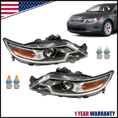 Pair of Halogen Headlight Assemblies for Ford Taurus (2010–2012)