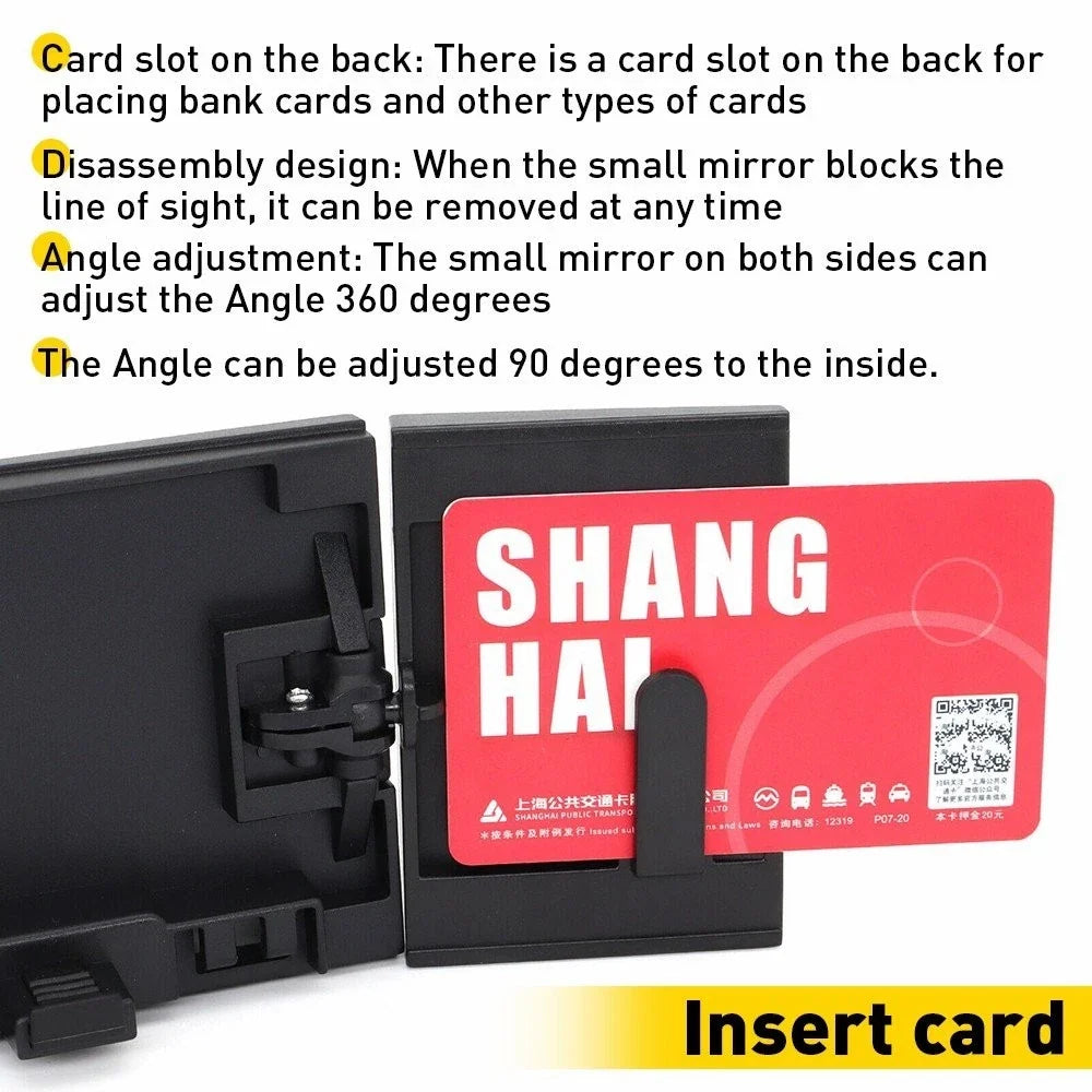 Rear View Mirror - Foldable Design for Universal Fit