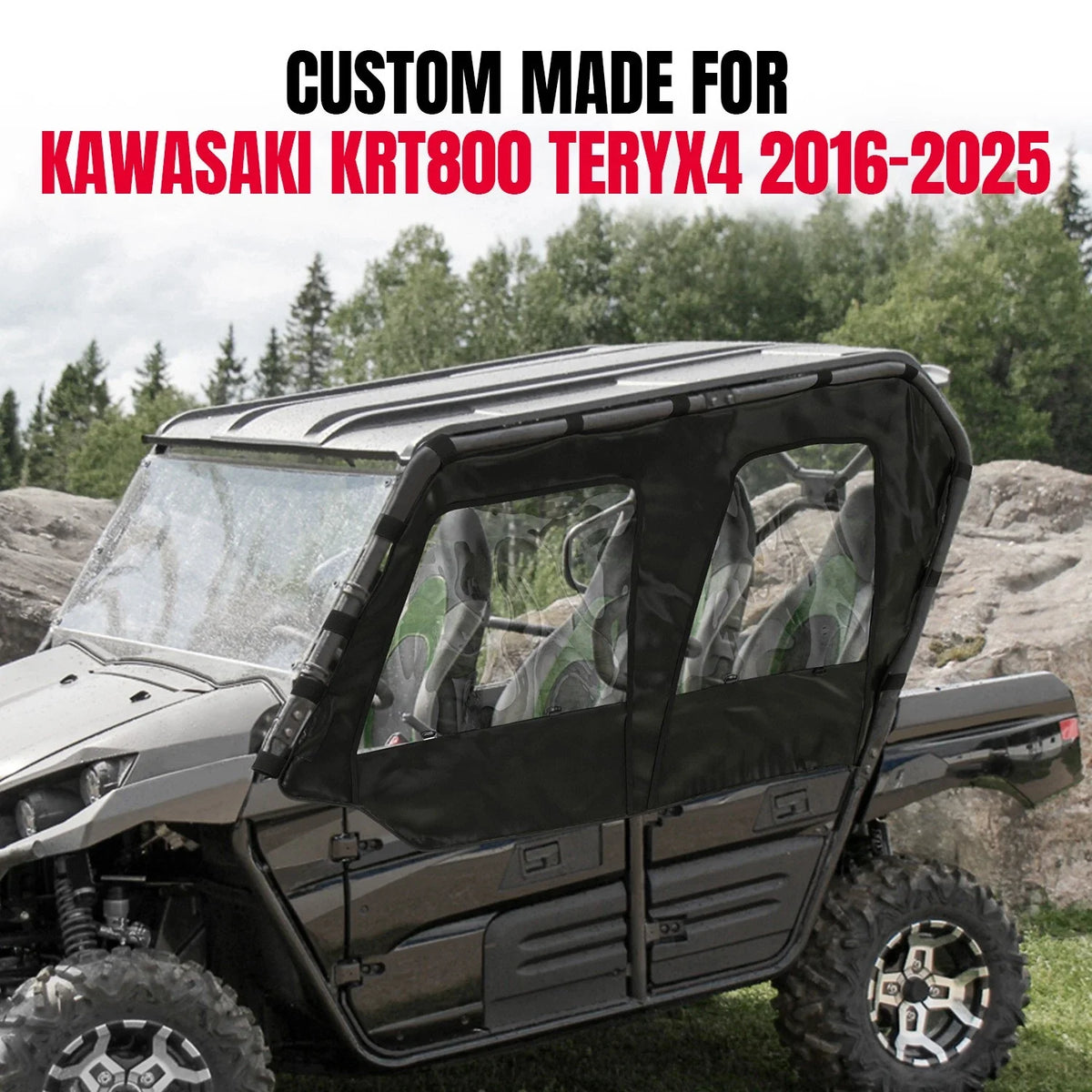 Soft Door Cab Enclosure with Clear Upper Windows for Teryx4 2016-2025