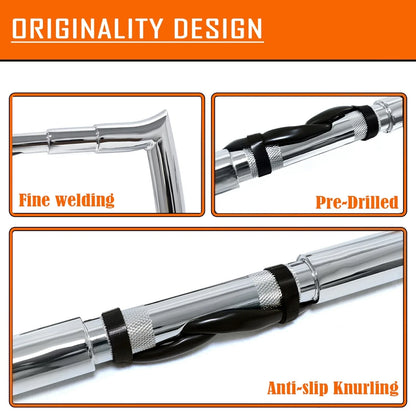 Prewired Chrome Handlebar 16" for Harley Road Glide 2008-2013