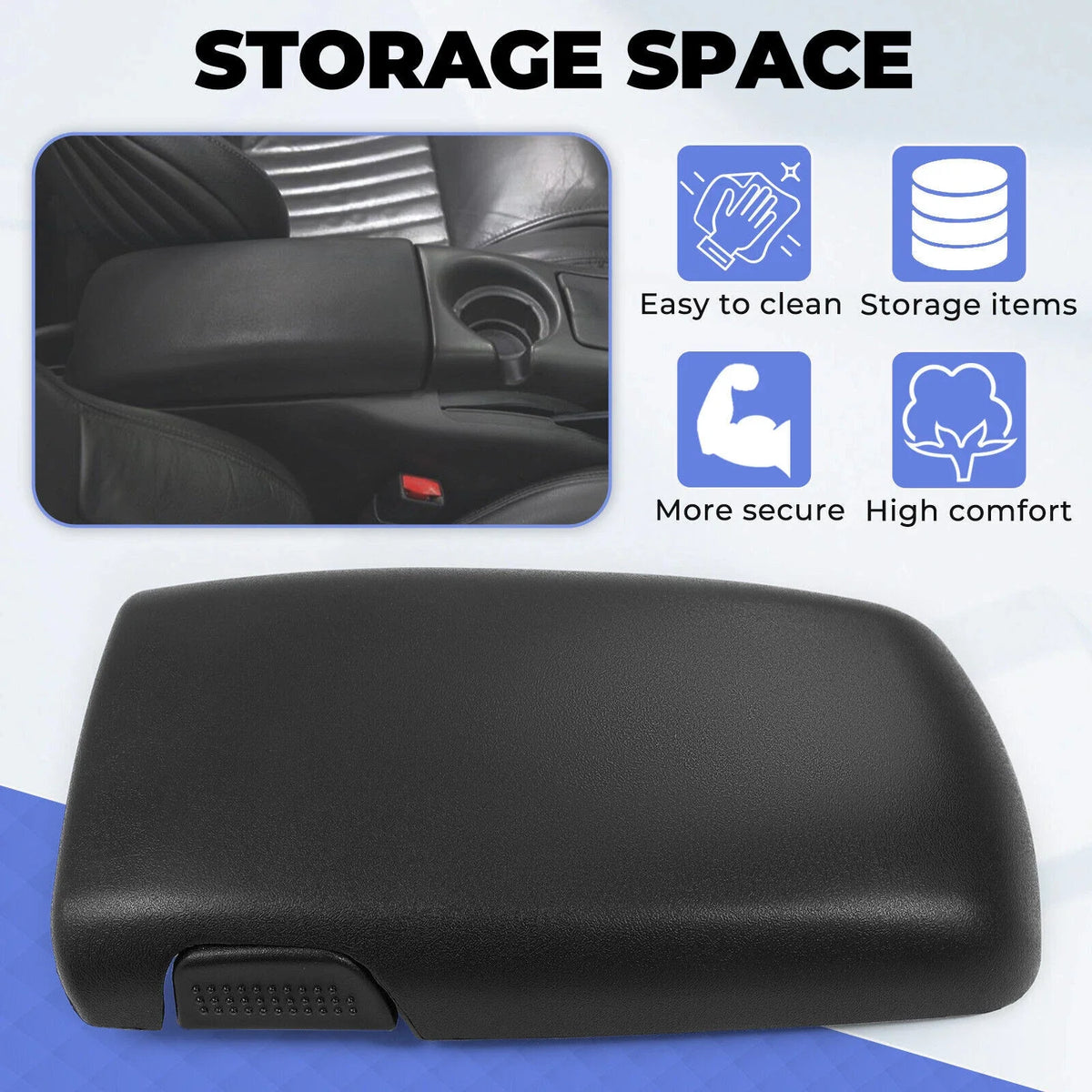 Console Door Lid Armrest for Camaro Firebird (1997–2002) #10421355 Ebony Black