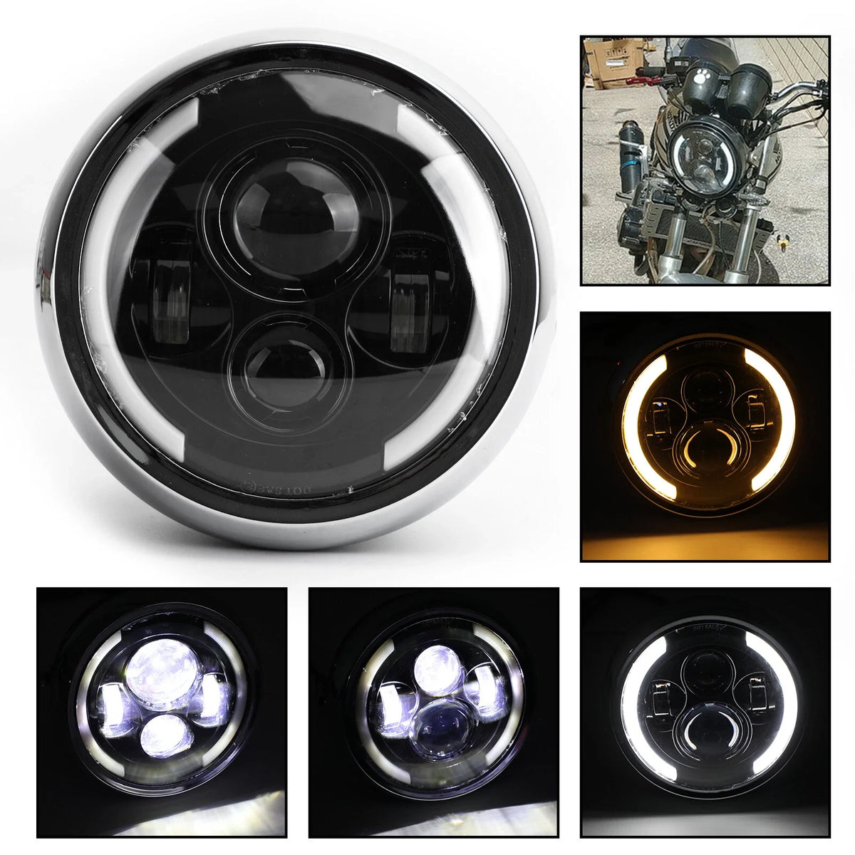 7'' Harley Dyna LED Headlight for Bobber and Cafe Racer