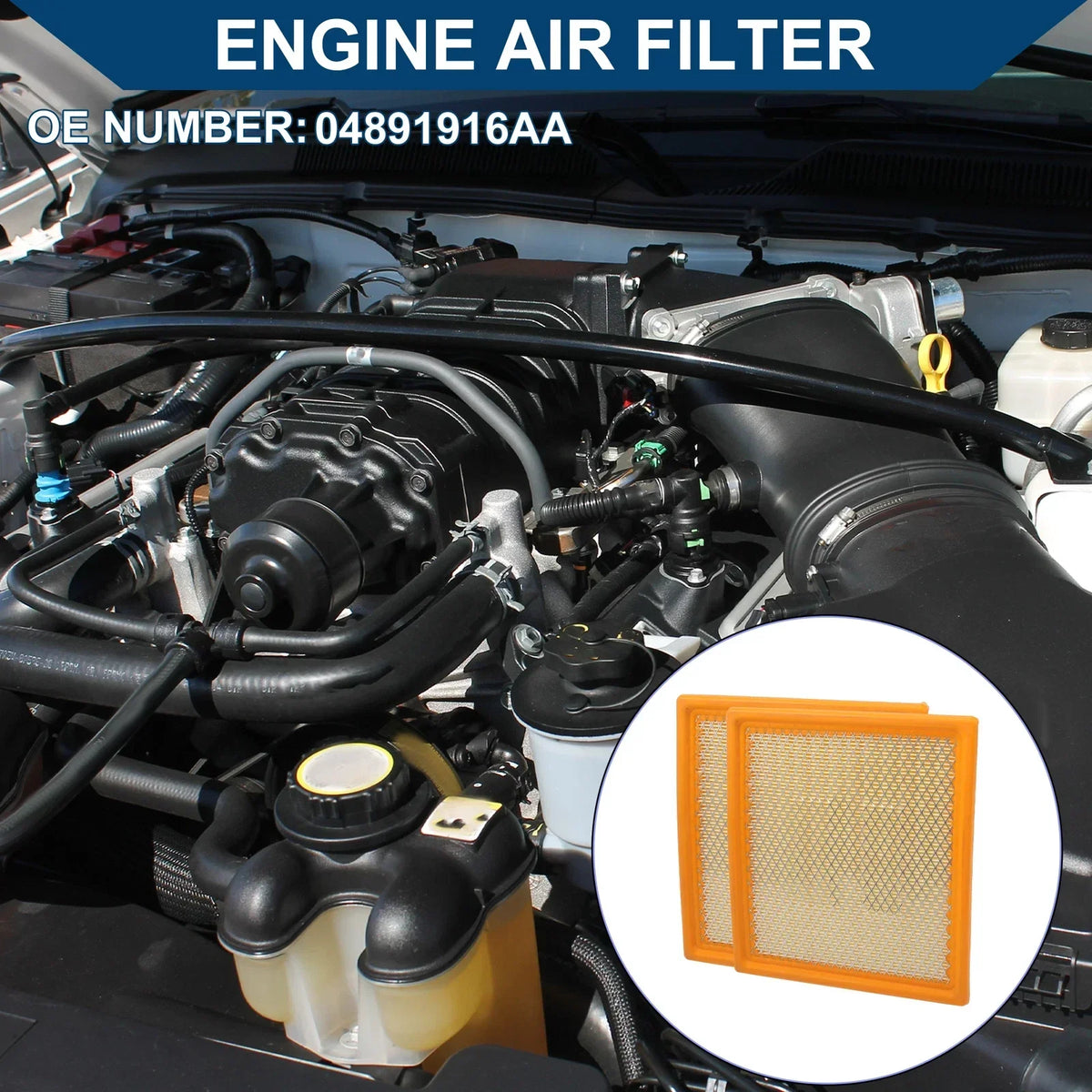2 x Engine Air Filter for Dodge Journey 2.4L 3.5L 2009-2020