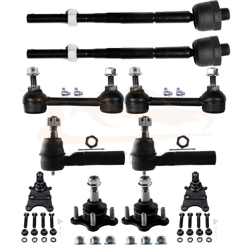 Set of 10 Front Lower Upper Ball Joints Tie Rods for GMC Canyon (2004–2006)
