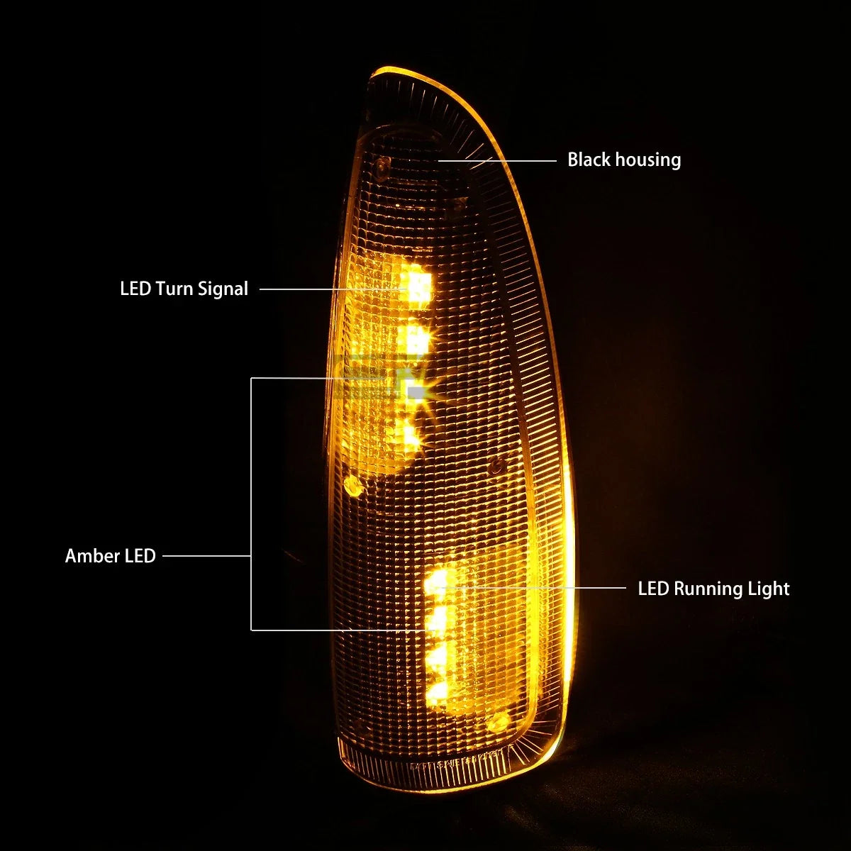 Tow/Side Mirror LED Signal Light for Super Duty (2000–2007) - Smoked Lens Black Housing