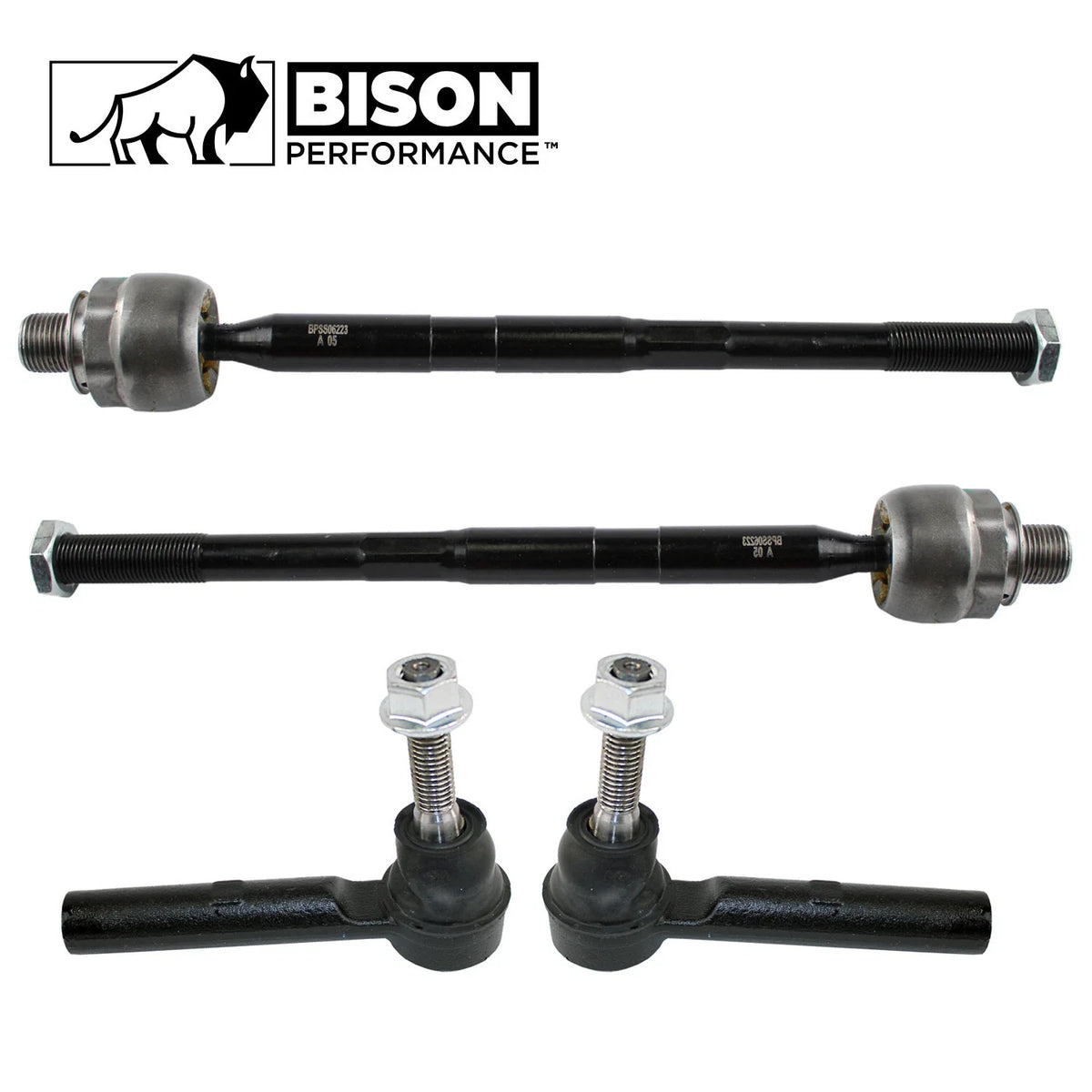 4 Piece Tie Rod End Assembly for GMC Chevy Buick - Inner & Outer
