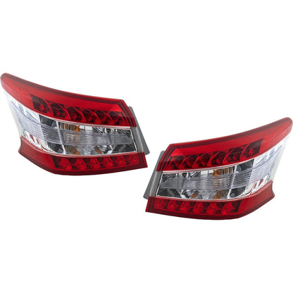 Halogen Tail Light Set for Nissan Sentra (2013–2015) Outer Clear/Red 2Pcs