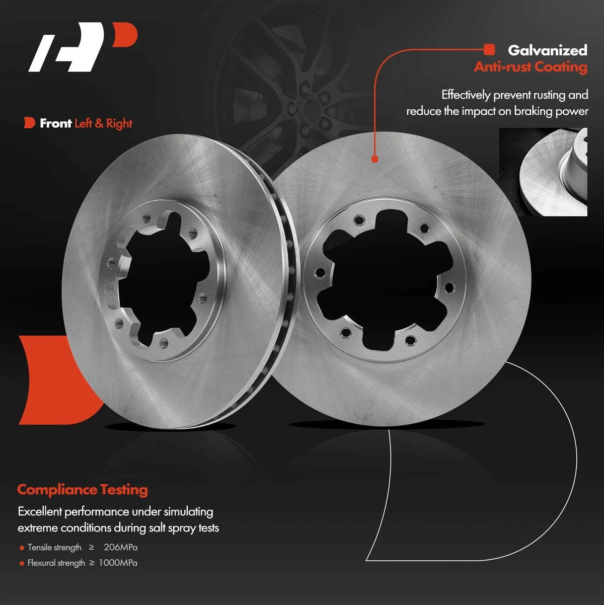 Front Brake Rotors and Ceramic Pads Set for Nissan Pathfinder 96-98