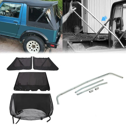 Steel Support Bow Soft Top with Zippered Windows for Samurai 1986-1994