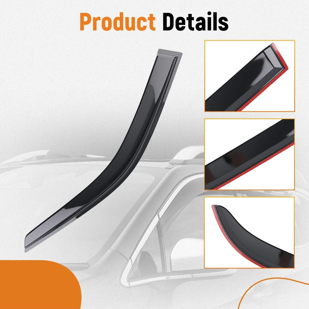 Window Visor Rain Guards in Black for 1998-2002 Toyota Corolla