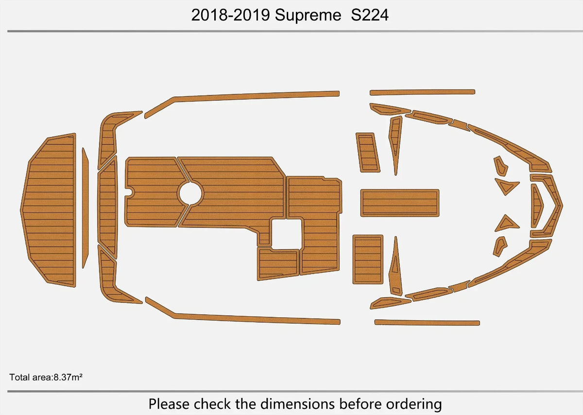 EVA Foam Teak Deck Floor Mat for Supreme S224 (2018–2019)