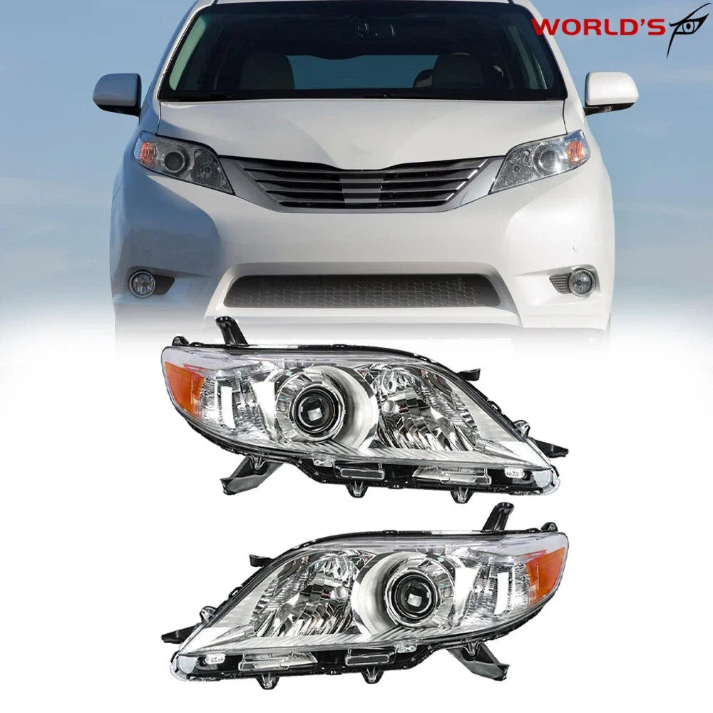 Set of 2 Halogen Headlights for Toyota Sienna (2011–2020)