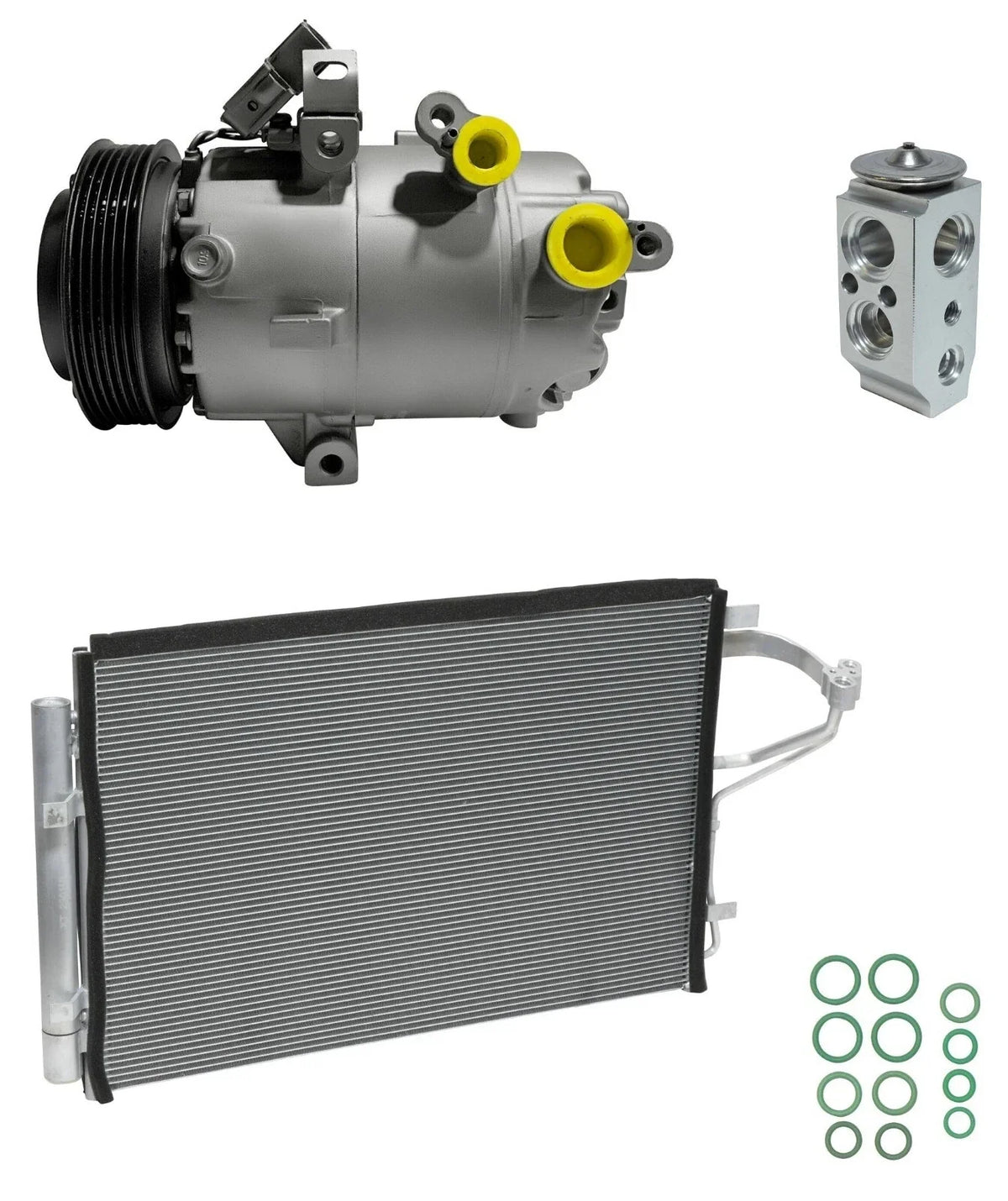 AC Compressor Kit With Condenser Replacement for Kia Forte 1.8L (2014–2016)