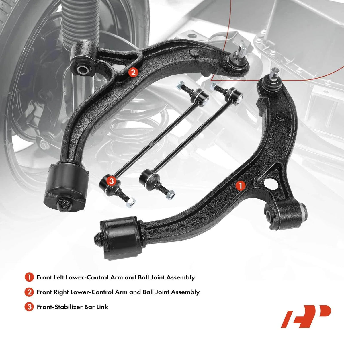4 Front Sway Bar Links for Control Arm - Dodge Caravan 2008 to 2020