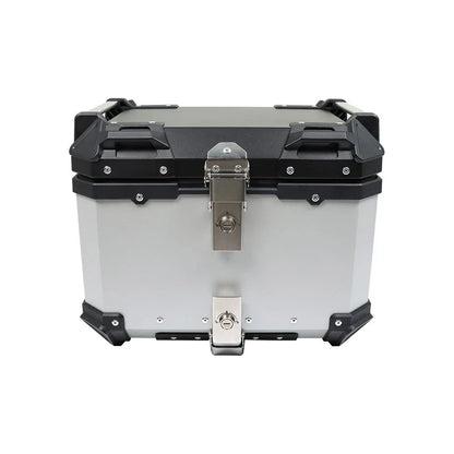 Silver 45L Waterproof Motorcycle Tail Box - Universal Fit