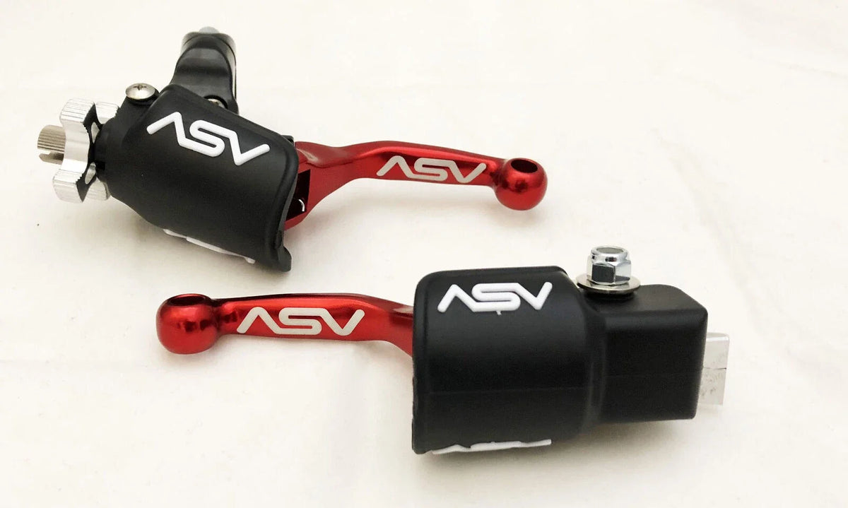 2X Front Brake Clutch Perch Levers Shorty Red for KFX450R (2008–2018)