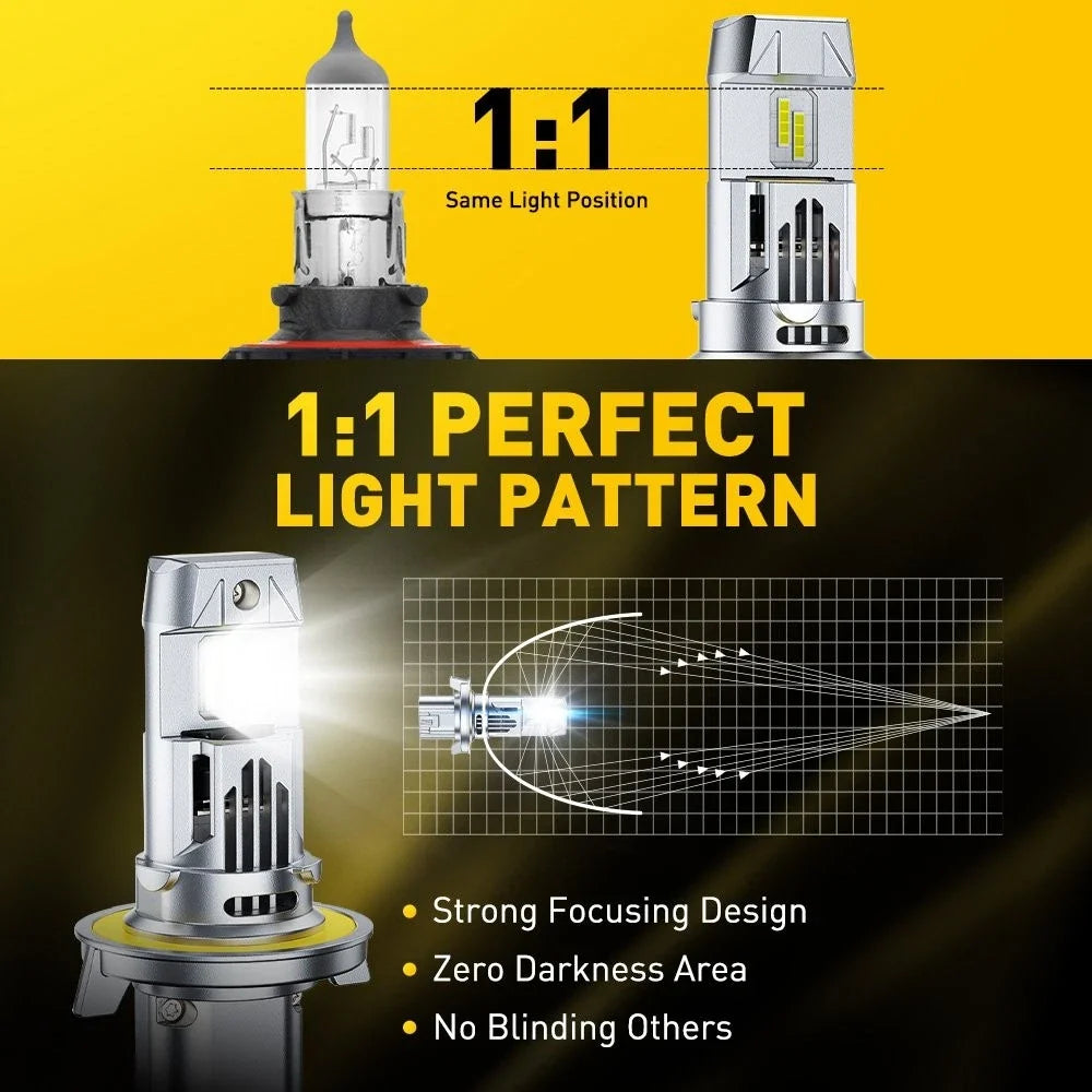 2X AUXITO 9007 HB5 LED Headlight Bulbs for High Low Beam (60000LM)