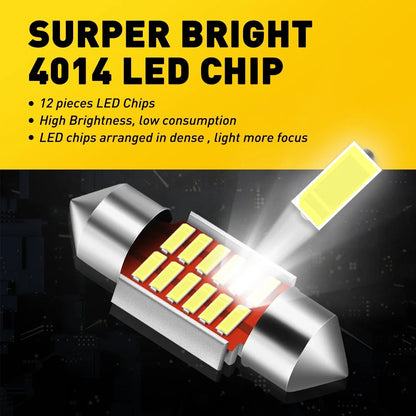 2X AUXITO 31MM DE3175 DE3022 LED Map Dome Light Bulb 6000K for Car
