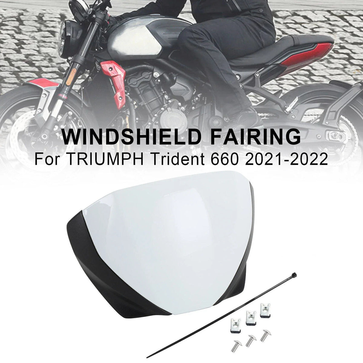 Windshield Fairing Deflector - White for Trident 660 (2021–Present)