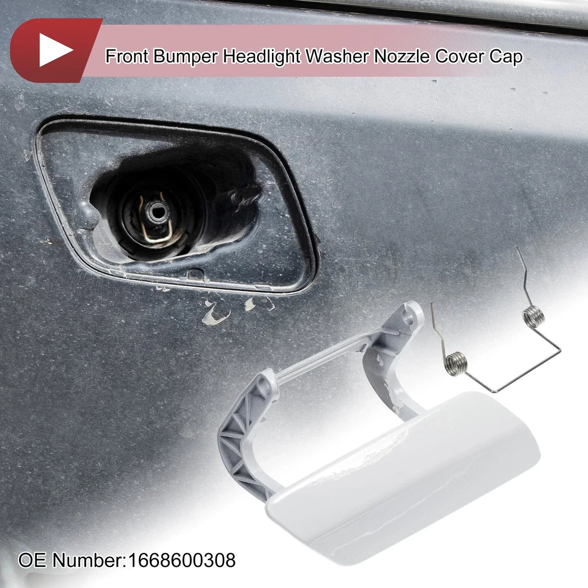 Washer Nozzle Cover Front Right for Mercedes-Benz GL350 2013-2016 - White