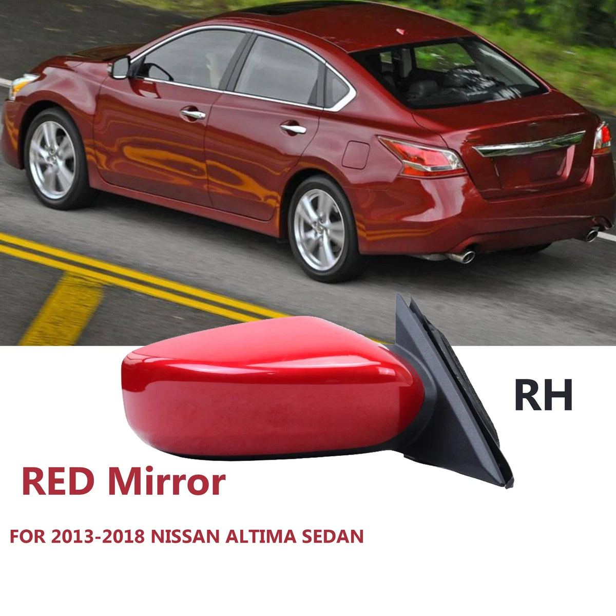 Right Door Mirror Assembly for Nissan Altima 2013-2018 Sedan
