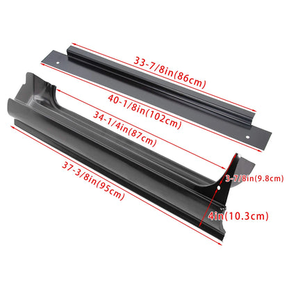 2-Piece Full Rocker Panel Set with Inner Patch for 67-72 Chevy GMC C10