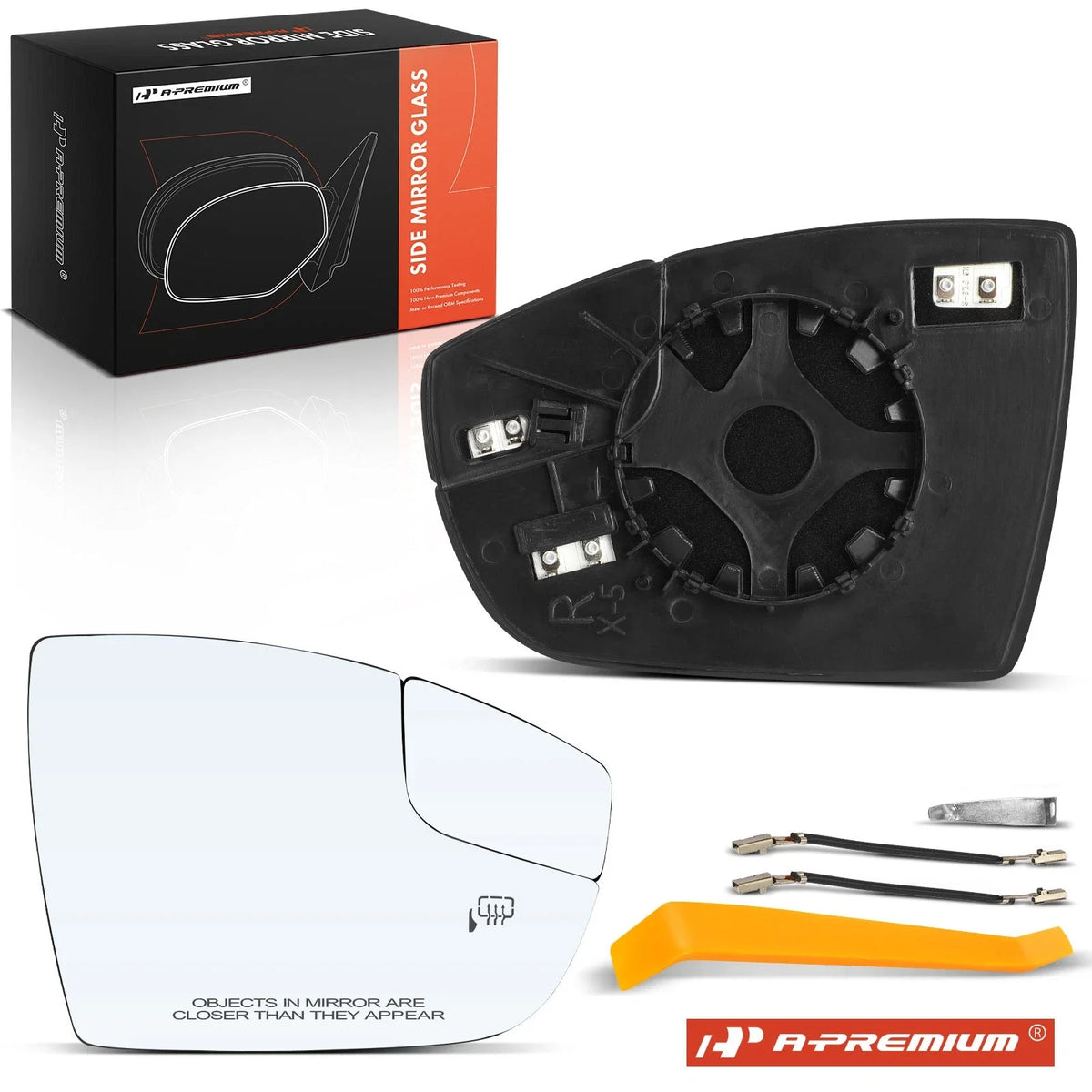 Passenger Power Mirror Glass with Spotter & Heated for Ford Focus