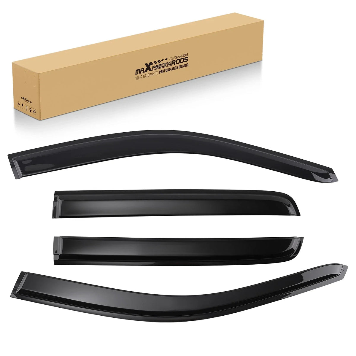 Set of 4 Window Rain Guards for Jeep Cherokee (2014–2021) Black