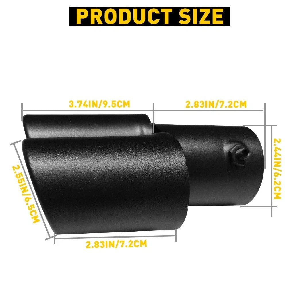 Matte Black Exhaust Tip, Stainless Steel, Universal Fit (1.5-2.4 Inch)