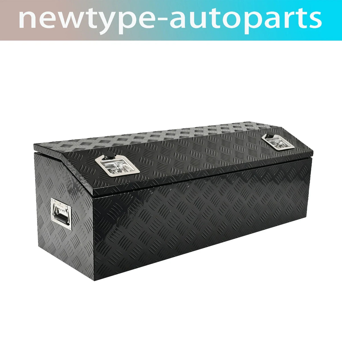 Pickup Truck Tool Box 44" Black Aluminum (Compatible with Most Models)