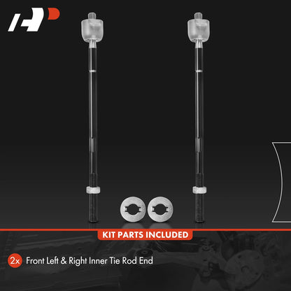 2 Front Inner Side Tie Rod Ends for 2009-2011 Ford Focus