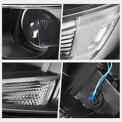 Black Housing Projector Headlight Set for Ford Edge (2015–2018)