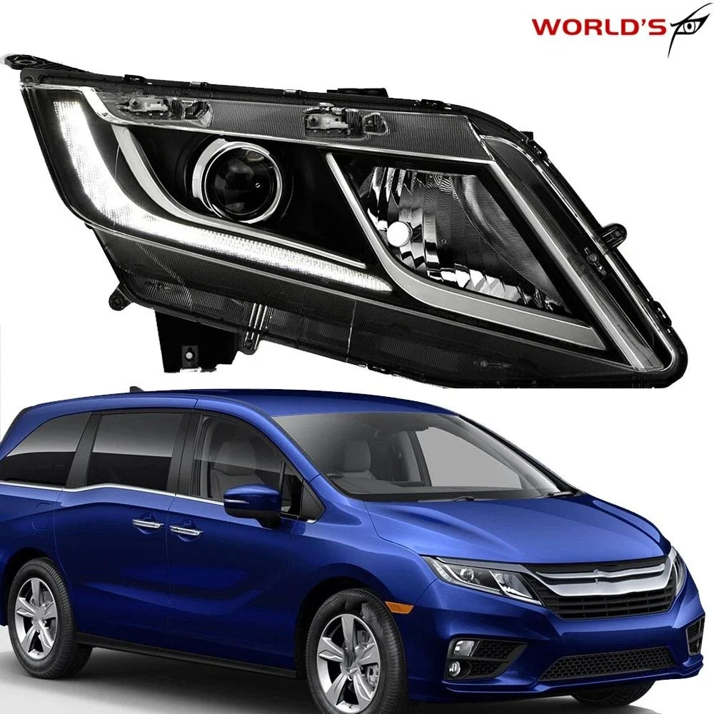 Set of 2 Halogen Headlight Assemblies for Honda Odyssey (2018–2020) w/ LED DRL