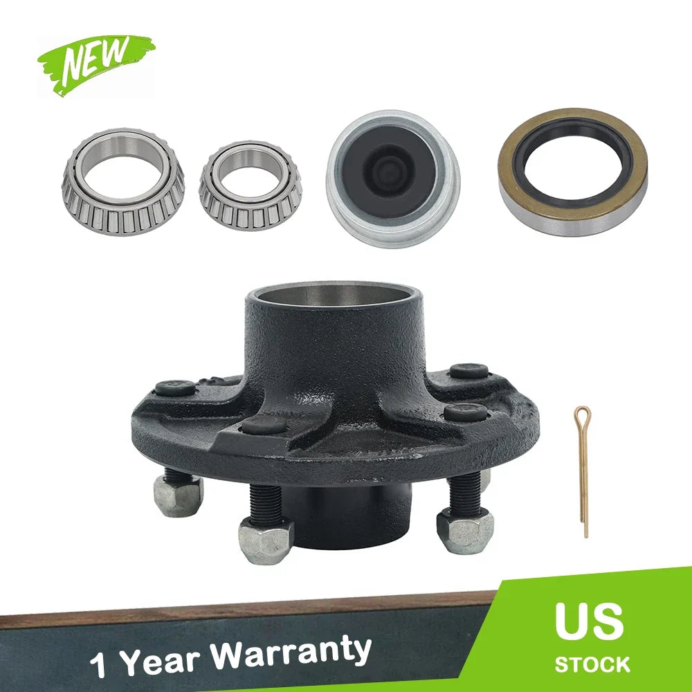 5 on 5.5" Trailer Hub Kit for 3500 lbs. Spindle with Bearing Kit