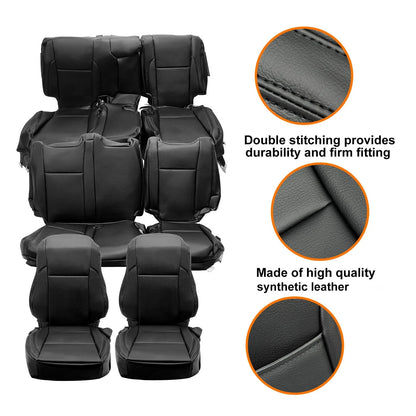 Set of 2 Seat Covers for Toyota Highlander LE/Hybrid (2014–2019) Black