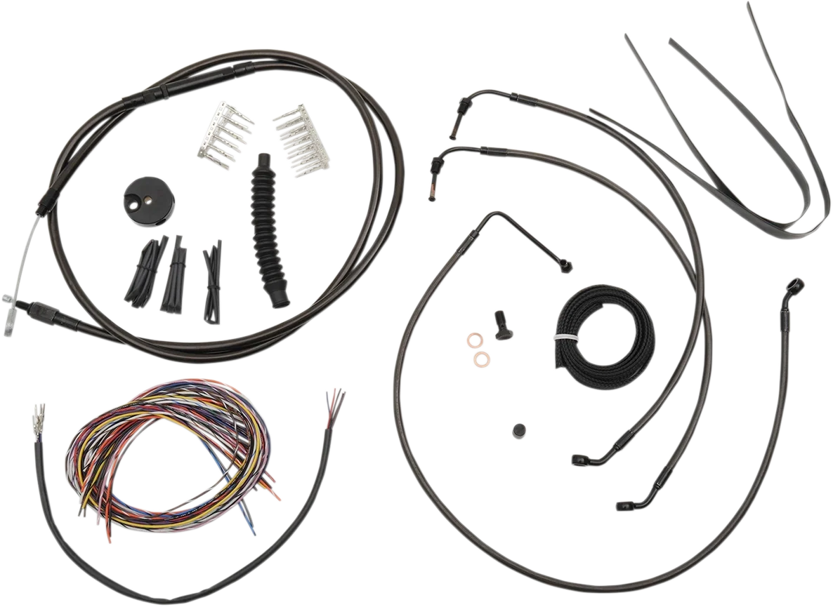Complete Midnight Braided Cable Kit for Harley Davidson (2008–2013)