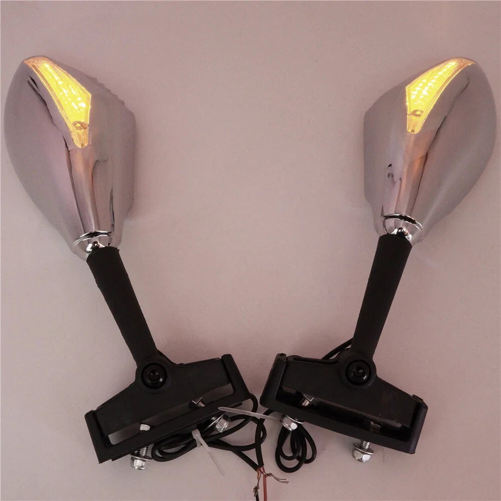 Turn Signal Mirrors for Triumph Daytona TT600 Trophy Ducati (2000–2005) Chrome Clear
