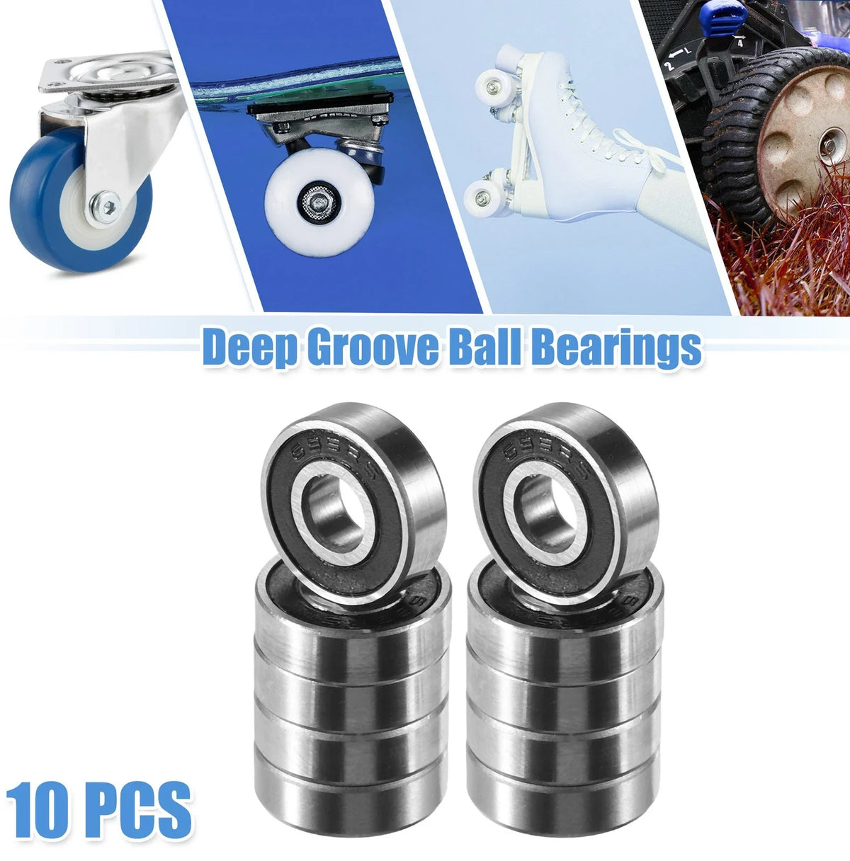 10X 695-2RS Deep Groove Ball Bearings for Auto (5x13x4mm)